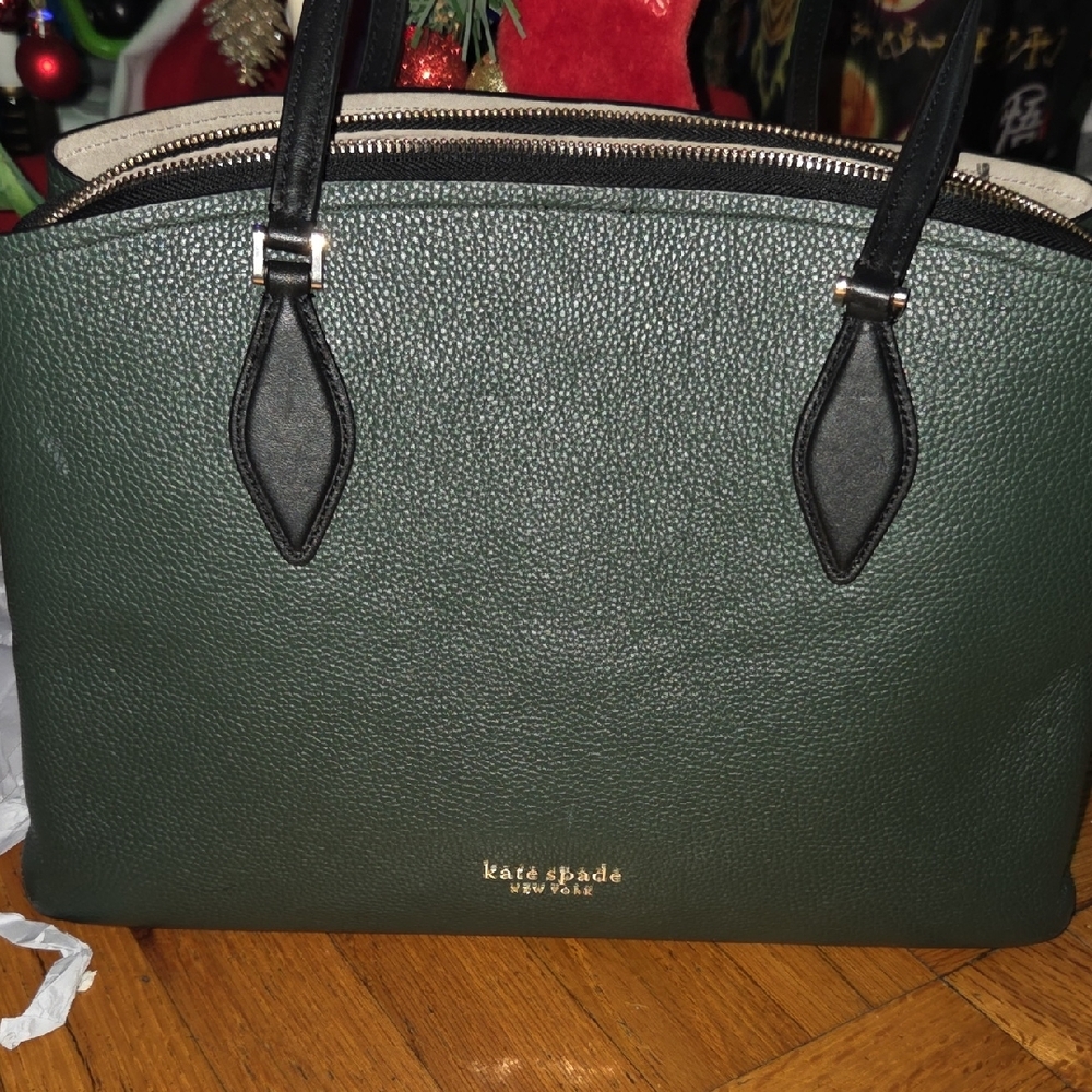 Kate Spade Forest Green Leather Handbag - Picture 5 of 17